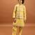 yellow viscose silk floral thread embroidered boys kurta pajama with jacket