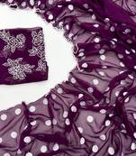 Purple Colour Soft Georgette Polka Dot Saree