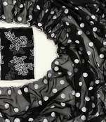 Black Colour Soft Georgette Polka Dot Saree