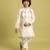 white viscose silk floral thread embroidered boys kurta pajama with jacket