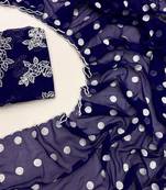 Navy Blue Colour Soft Georgette Polka Dot Saree