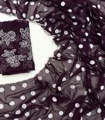 Dark Plum Colour Soft Georgette Polka Dot Saree