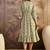 women's printed fit and flare olive viscose rayon dress