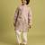 Peach viscose silk thead with sequins embroidered work wedding function festival party boys straight kurta pant