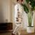 white viscose silk thread embroidered boys kurta set with jacket