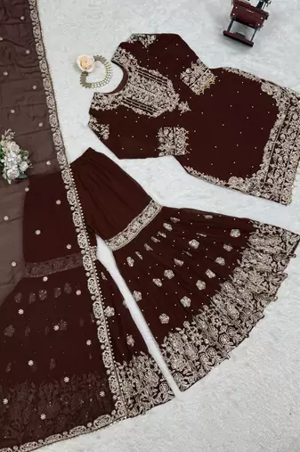 Elegant Stylish Sharara Suit Set Designer Suit Set