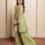 Green embroidered tissue kurta set