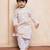 Off white printed cotton silk kurta pyjama