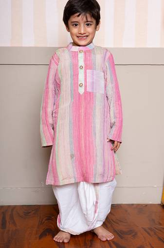 Multicolor tissue kurta pyjama