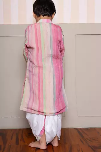 Multicolor tissue kurta pyjama