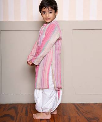 Multicolor tissue kurta pyjama 3