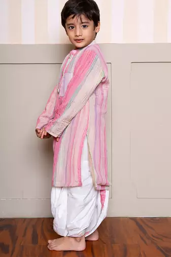 Multicolor tissue kurta pyjama