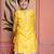 Yellow embroidered chanderi kurta pyjama