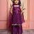Purple embroidered silk kurta set
