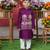 Purple embroidered silk nehru jacket set