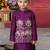 Purple embroidered silk nehru jacket set