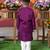 Purple embroidered silk nehru jacket set