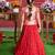 Red embroidered crepe lehenga set