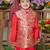 Red embroidered pure brocade silk nehru jacket set
