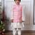 Pink embroidered silk nehru jacket set