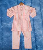 Pink embroidered chanderi silk kurta pyjama