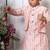 Pink embroidered chanderi silk kurta pyjama