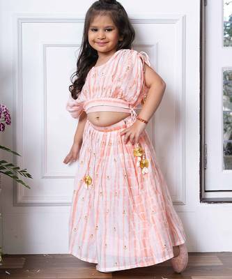 Pink embroidered chanderi silk lehenga set 5