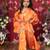 Orange embroidered satin co ord set