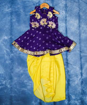 Purple embroidered crepe co ord set 1