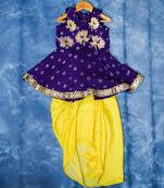 Purple embroidered crepe co ord set