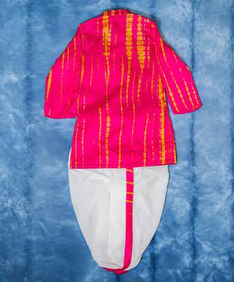 Pink embroidered satin kurta pyjama 2