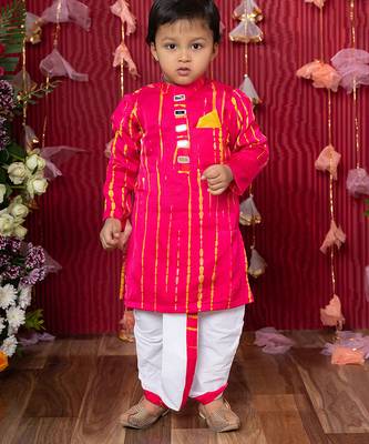 Pink embroidered satin kurta pyjama 3