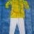 Yellow embroidered satin kurta pyjama