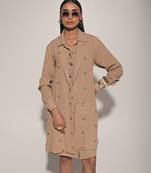 Beige linen dress