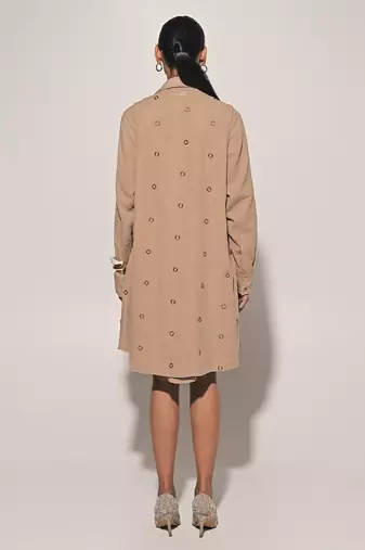 Beige linen dress