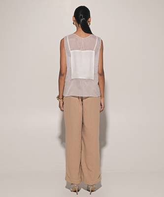 White embroidered linen co ord set 3