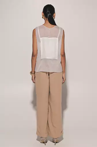 White embroidered linen co ord set