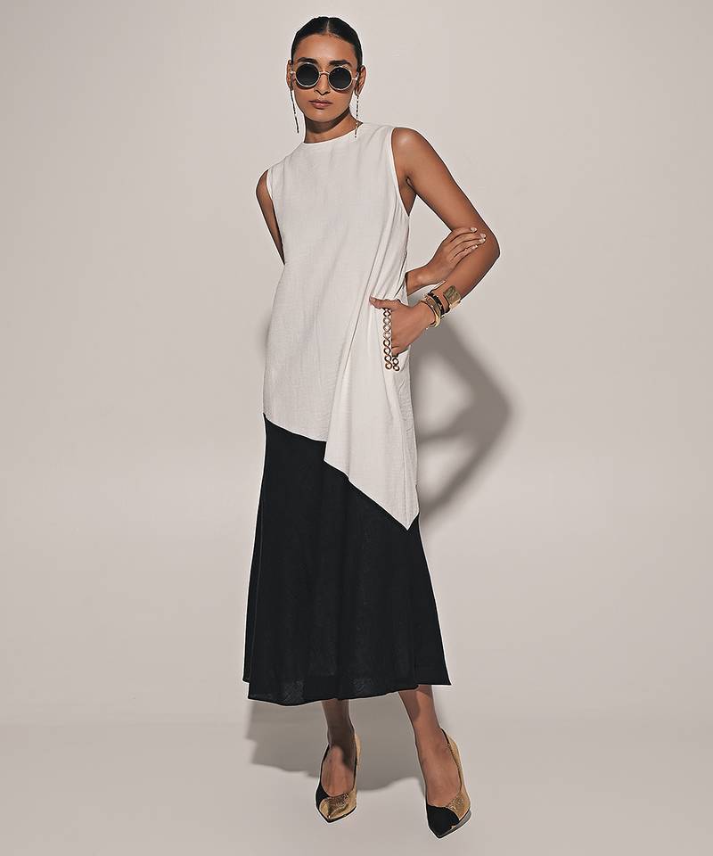 White linen dress