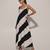 Black & white imported scuba georgette striped dress