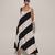 Black & white imported scuba georgette striped dress