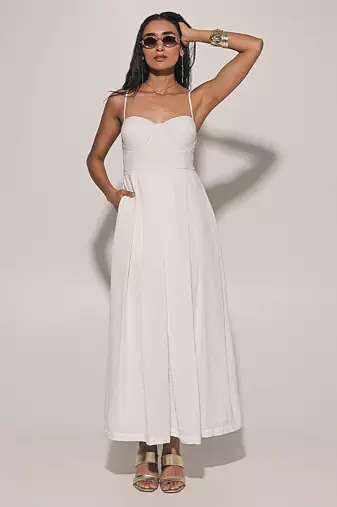 White linen dress
