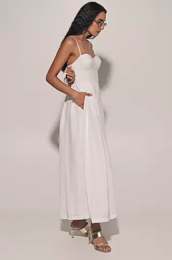 White linen dress