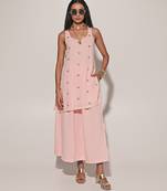 Pink embroidered linen co ord set