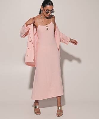 Pink embroidered linen co ord set 4