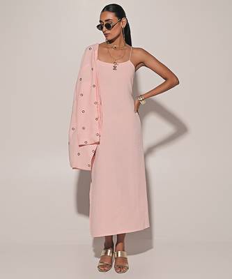 Pink embroidered linen co ord set 5
