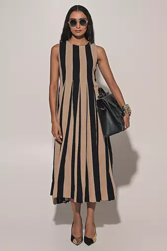 Beige linen dress