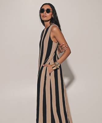 Beige linen dress 3