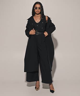 Black embroidered linen co ord set 5