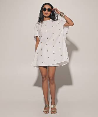 White embroidered linen co ord set 2