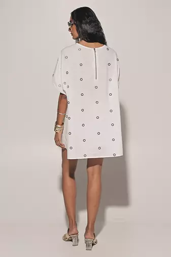 White embroidered linen co ord set